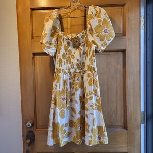 Rip Curl Azalea Dress with Yellow Flowers Size XL